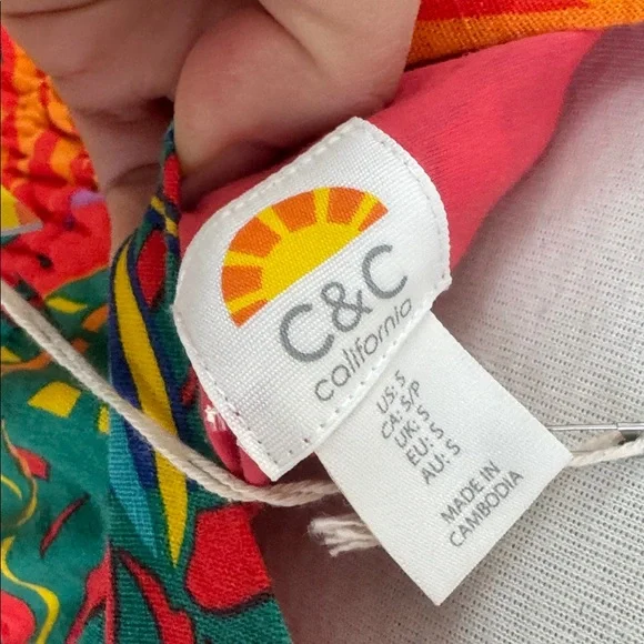 C&C California Tropical Linen Blend Maxi Dress – Size S – NWT - Picture 6 of 7